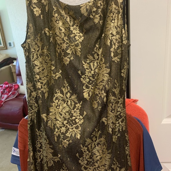 N Y Designer Eccoi black and gold dress, discount - Picture 3 of 3